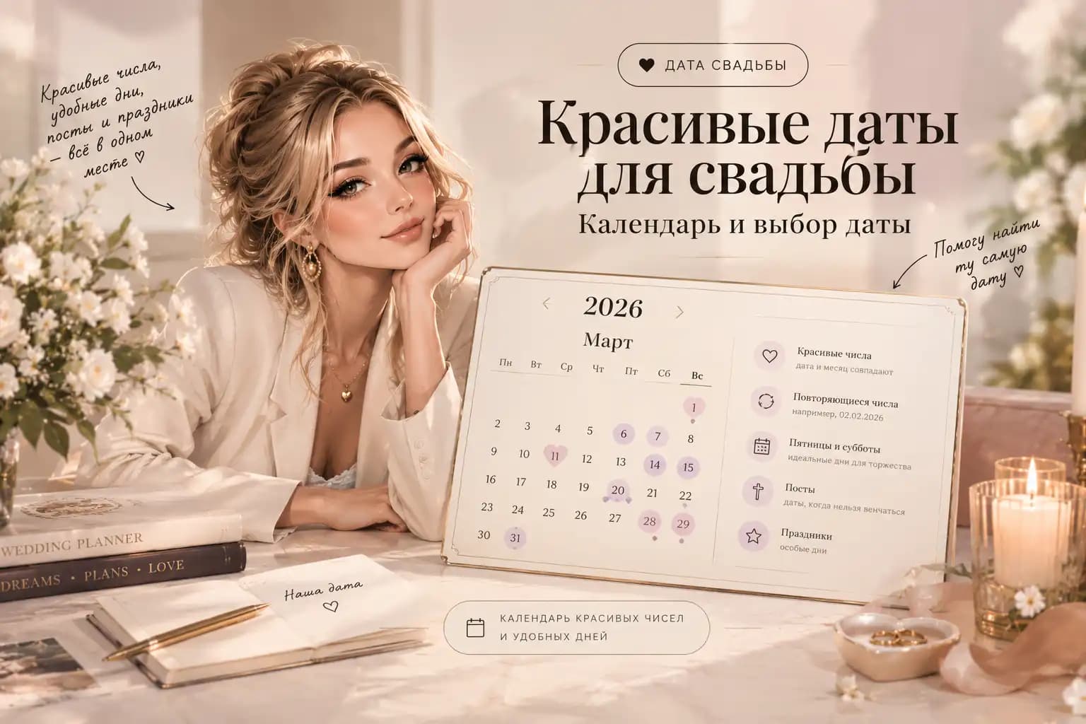Красивые даты для свадьбы